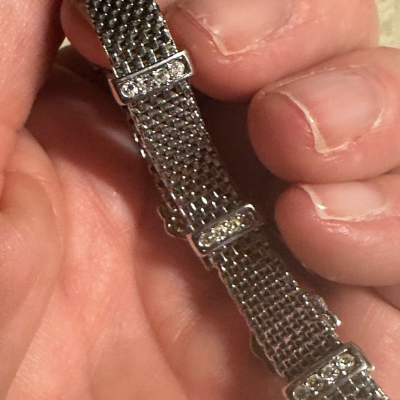 Swarovski Rhodium-plated Mesh Bracelet - Picture 7 of 7